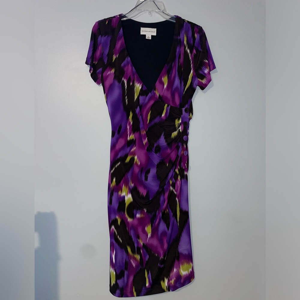💜Ronni Nicole Purple and Black Women's Dress